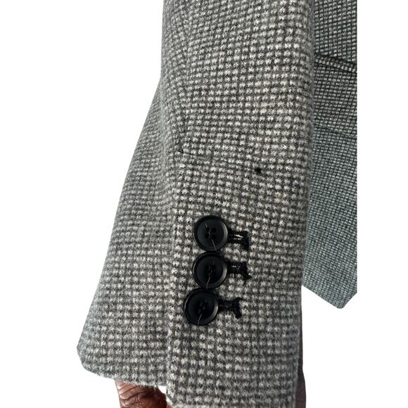 Loft Blazer Gray Plaid Light Academia Preppy Office Work Single Breasted‎ Size 4 - Picture 8 of 13